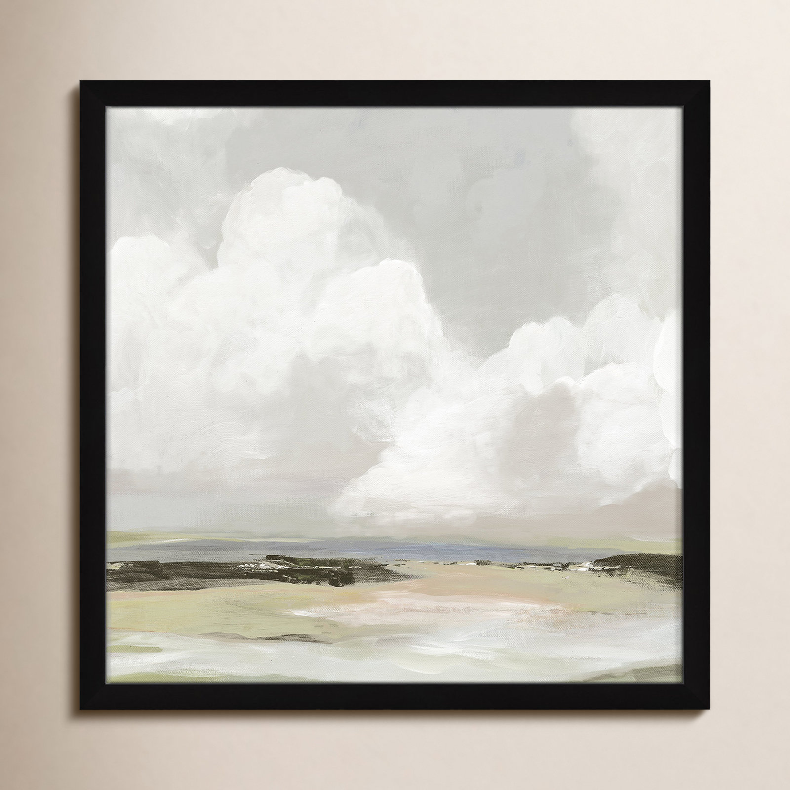 Weatherhill "Soft Clouds" Painting, 28.5" H x 28.5" W x 1.12" D, Black Framed