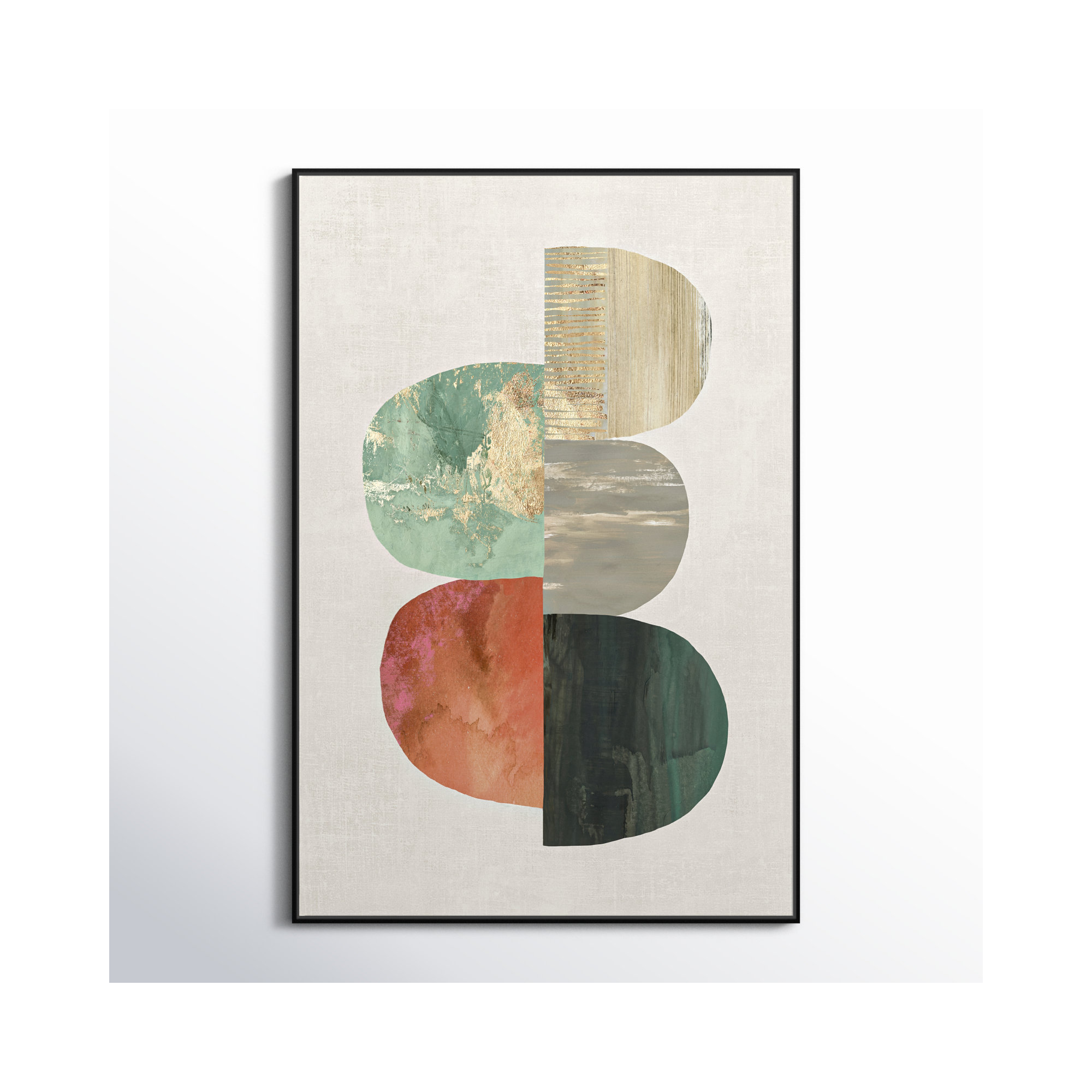 Evolving Energy I - Painting Print, 61.5" H x 41.5" W, Black, Picture Framed Canvas