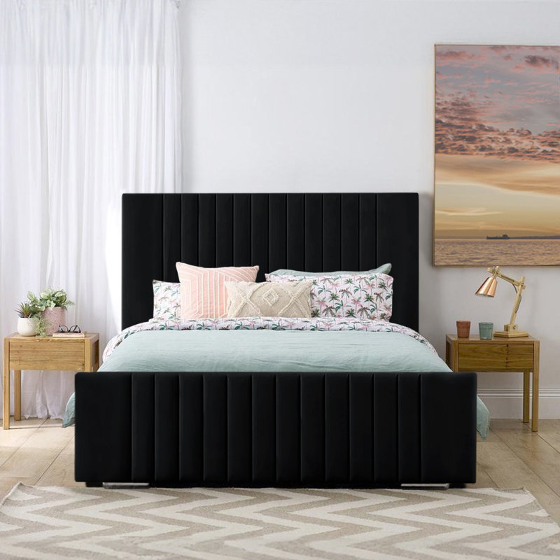 Aerys Upholstered Bed, Super King (6'), Black