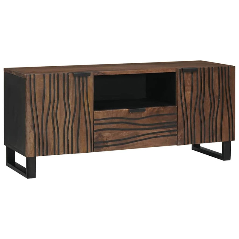 TV Cabinet With Drawer 105 X 33 X 46 Cm Solid Mango Wood, Brown