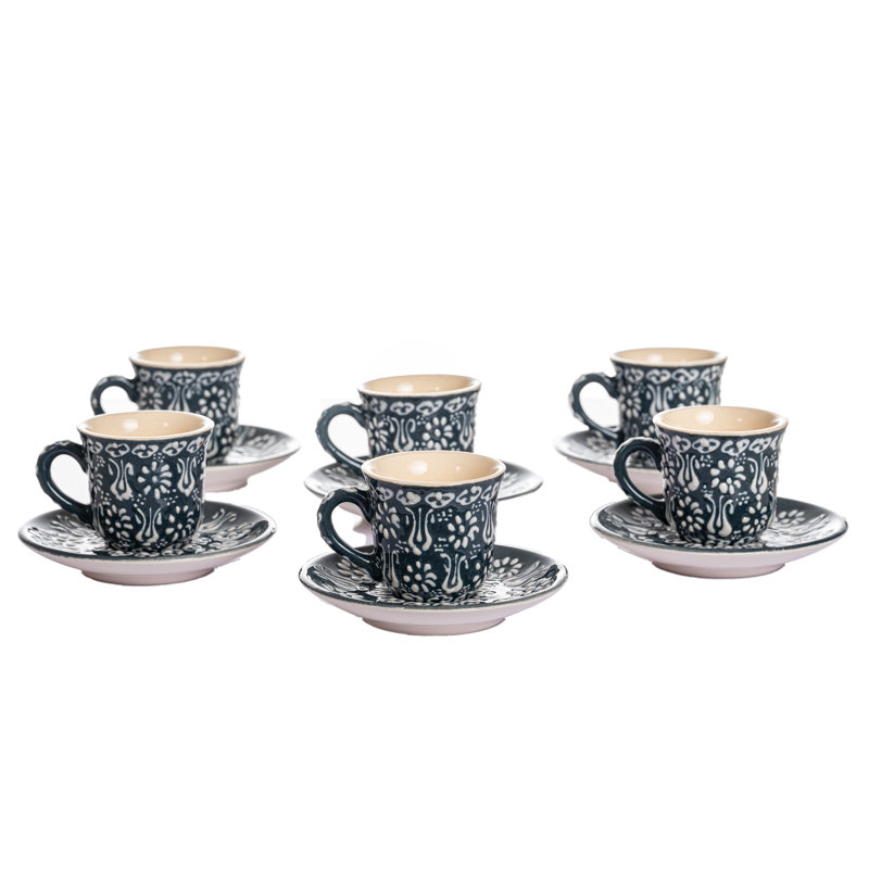 Hand Painted Ceramic Ceramic Espresso Cup, Gray