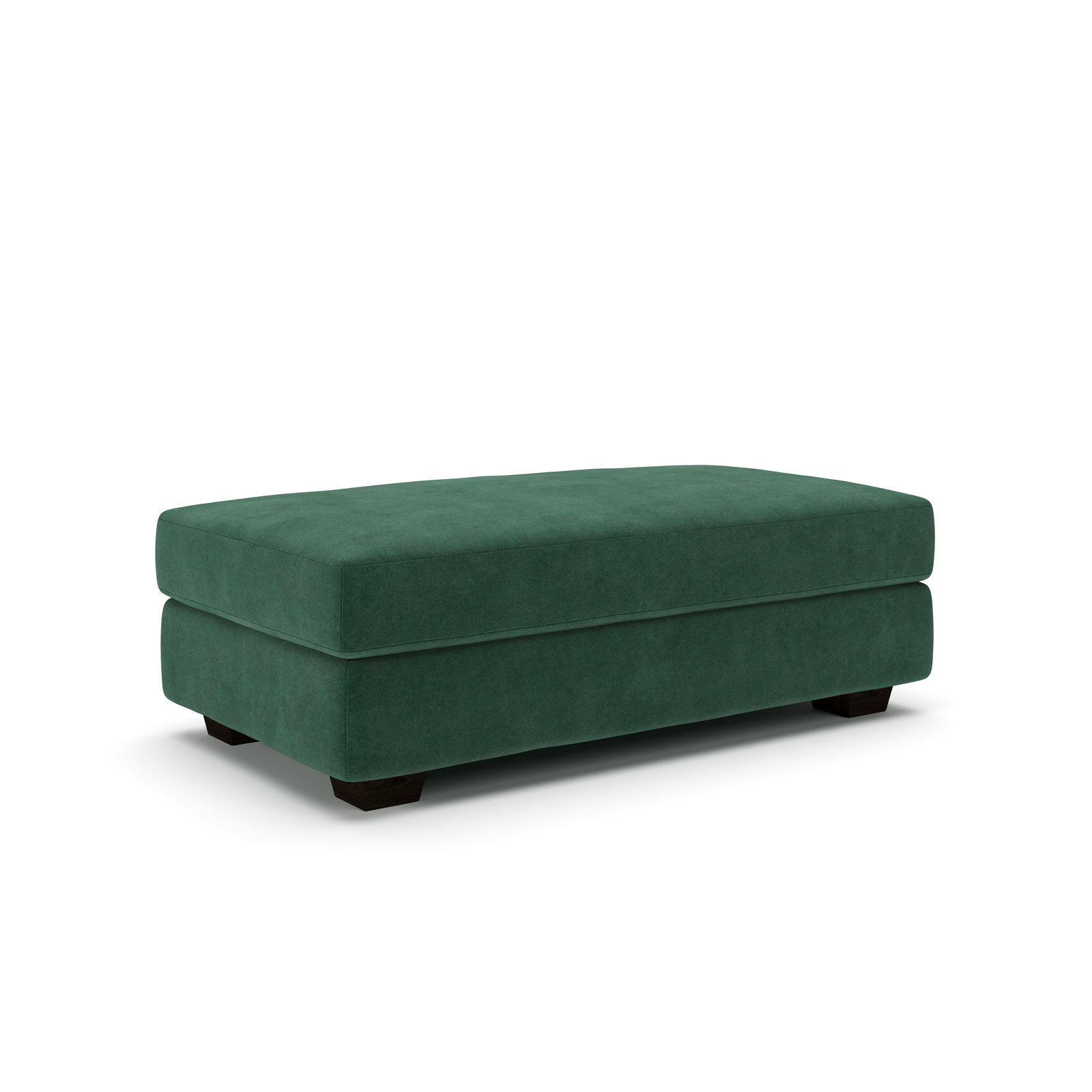Emilio 49" Cotton Upholstered Ottoman, Bella Hunter Performance Velvet