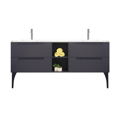 Ensemble de meuble-lavabo double 78 po Ariyannah