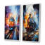 «Abstract Train Whirlwind», 2 pièces sur toile-1787697359-1787697357