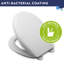 Croydex Canada White Toilet Seat - Antibacterial Treated Surface with Adjustable Hinges, Durable Polypropylene Material, Easy to Install, Adjustable from 120mm to 200mm