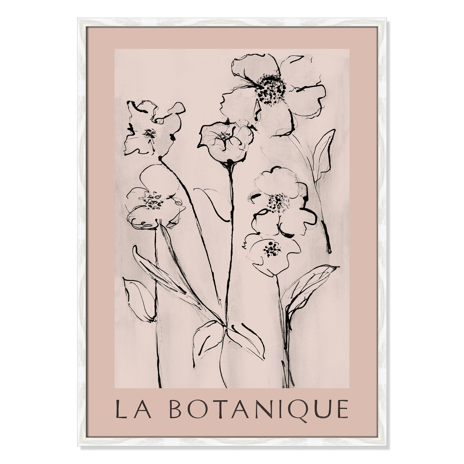Riya "La Botanique" Print by Susan Jill, White Single Picture Frame, No, 35.5" H x 25.5" W x 0.75" D