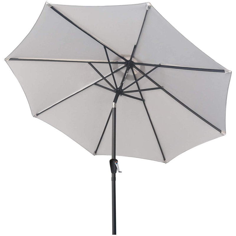 Parasol de marché Miqdad, Gris clair, H 96,4 po x l 118,1 po x P 118,1 po