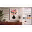 Vase with Radiating Leaves Mid-Century 1 Piece Wrapped Canvas Wall Art-1112587087-1112587084