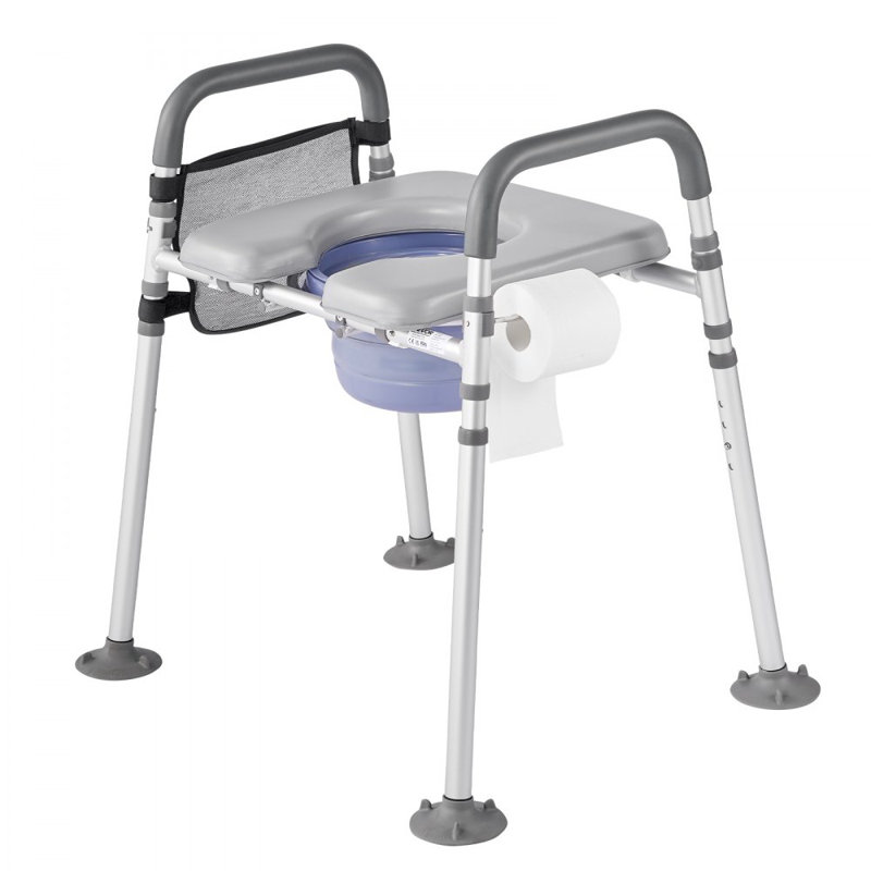 Siège de toilette surélevé 4-en-1 Bedside Commode Chair réglable en hauteur 500 lb