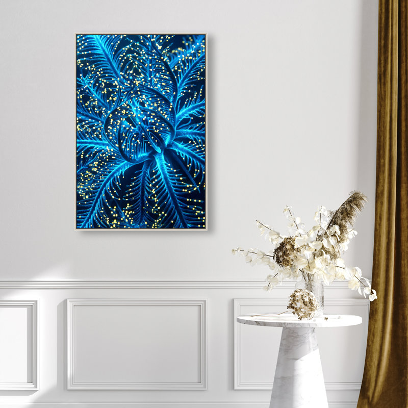 Neon Bloom Print by Oliver Gal, 55"H x 37"W, Silver Floater Frame