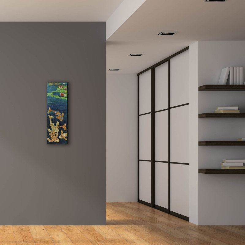 Toile épique Graffiti «Koi Illusion 2» par Chariklia Zarris, 12 po x 36 po