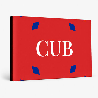 Cuba World Flag Luxury Diamond Monogram — Blue Red White — Canvas Wall Art