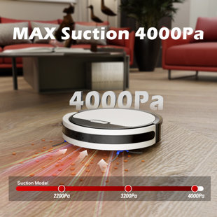 4000PA Powerful Robot Vacuum and Mop Combo - Multi-Surface Cleaning, Wi-Fi APP/Remote/Alexa Voice Control, 2-Hour Long-Lasting Battery, Automatic Self-Charging, Ideal for Pet Owners and Hard Floor Cleaning