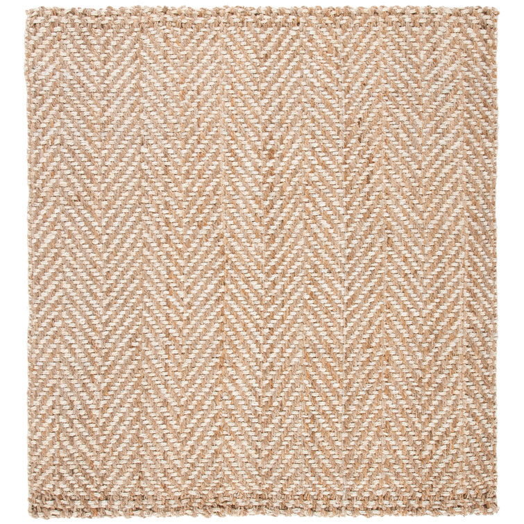 Gardell Natural Fiber Hand Woven Jute Chevron Rug