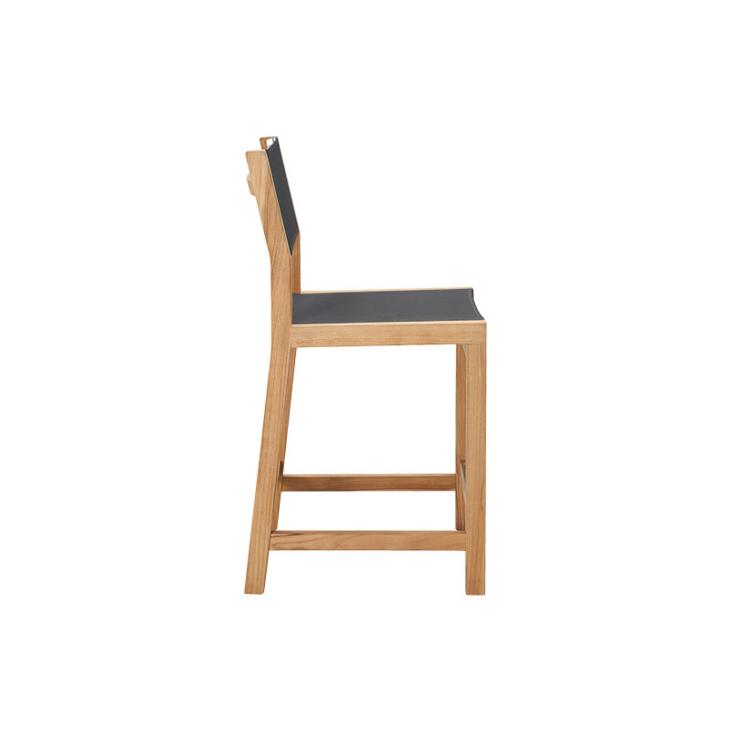 Pearl Teak Outdoor Counter Height Chair, Black