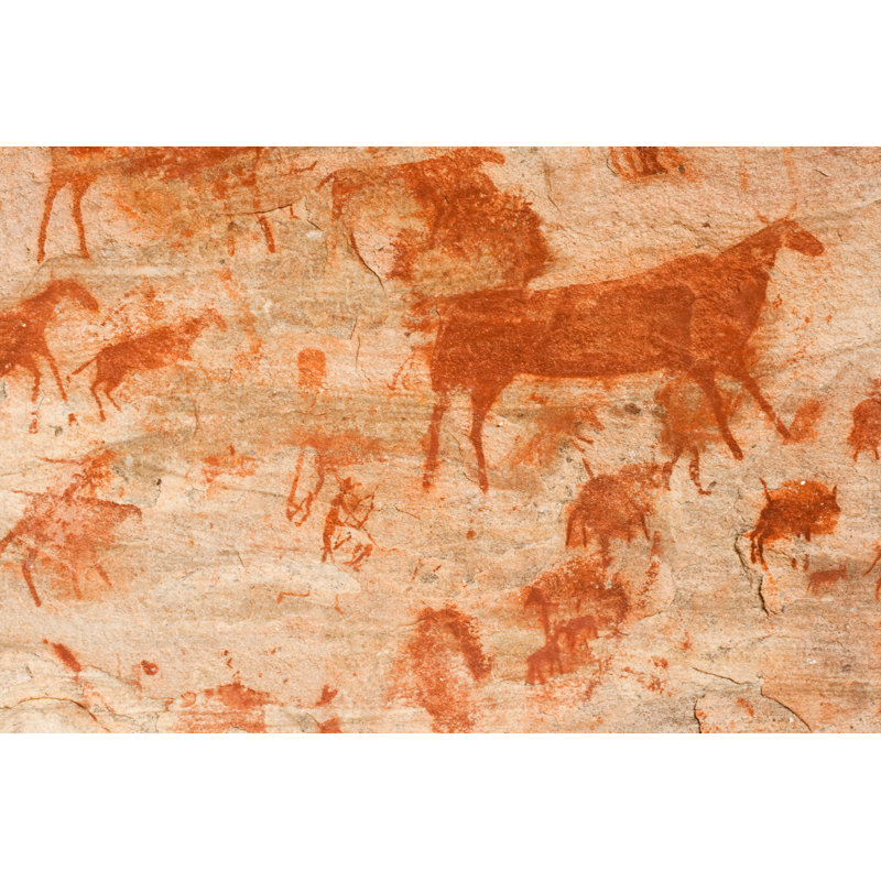 Bushmen Cave Painting - Wrapped Canvas Print