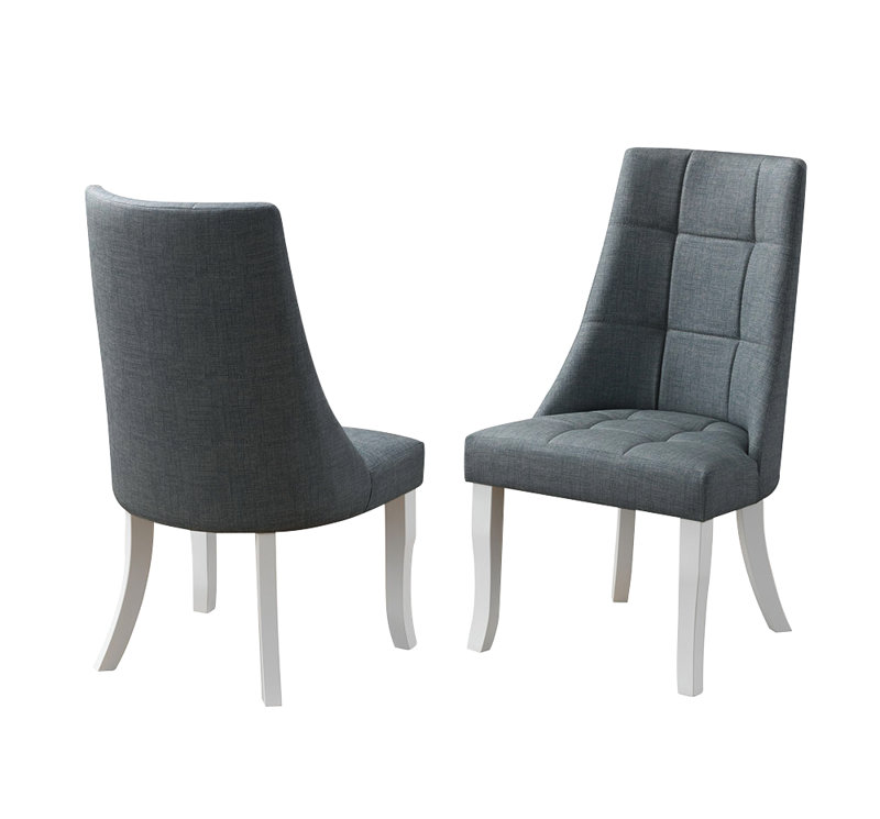 Ensemble de 2 chaises d'appoint Jabali Upholstery Kitchen, Gris