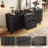 61.4'' Sideboard Buffet Cabinet With Storage, Fluted Buffet Cabinet With Sliding Doors & 4 Drawers-1492279145