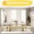 Ethanael Faux Marble Top Metal Base Dining Table-609660212