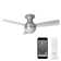 44" Flush Mount Outdoor/Indoor Smart Ceiling Fan with Remote Control, Works With Google Assistant, Amazon Alexa and IOS/Android Mobile APP