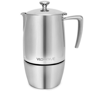 Veohome Stovetop Espresso Coffee Maker- 10 Cups 500Ml Multi-Stove Stainless Steel Induction Moka Pot