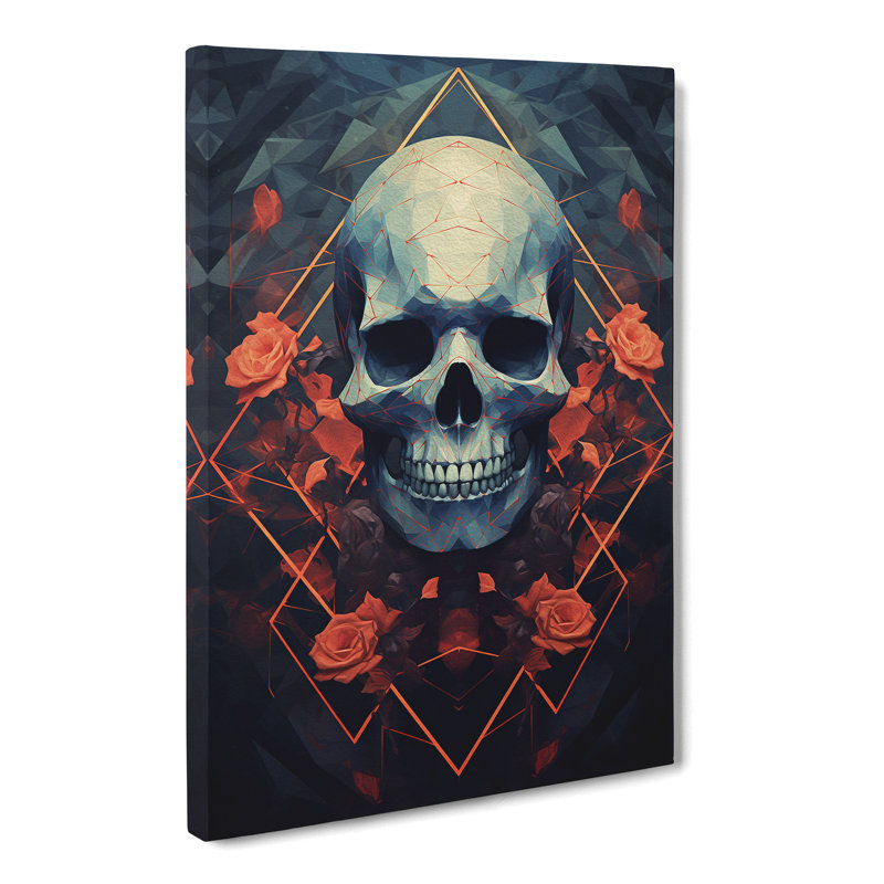 Skeleton Geometric Art No.2 - Wrapped Canvas, 50cm H x 35cm W x 3cm D