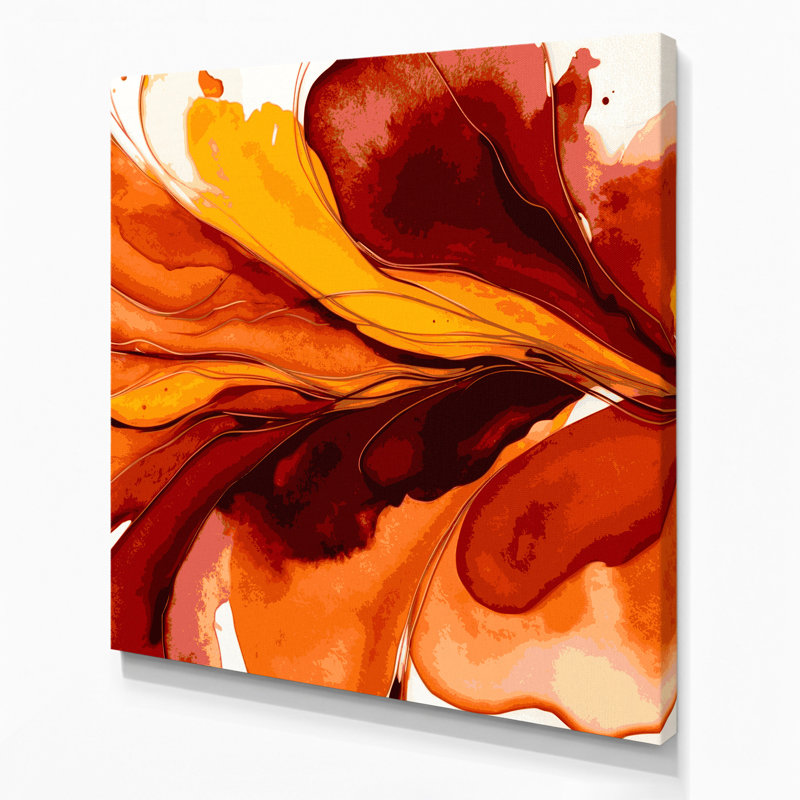 Aquarelle abstraite 2, art mural sur toile brune