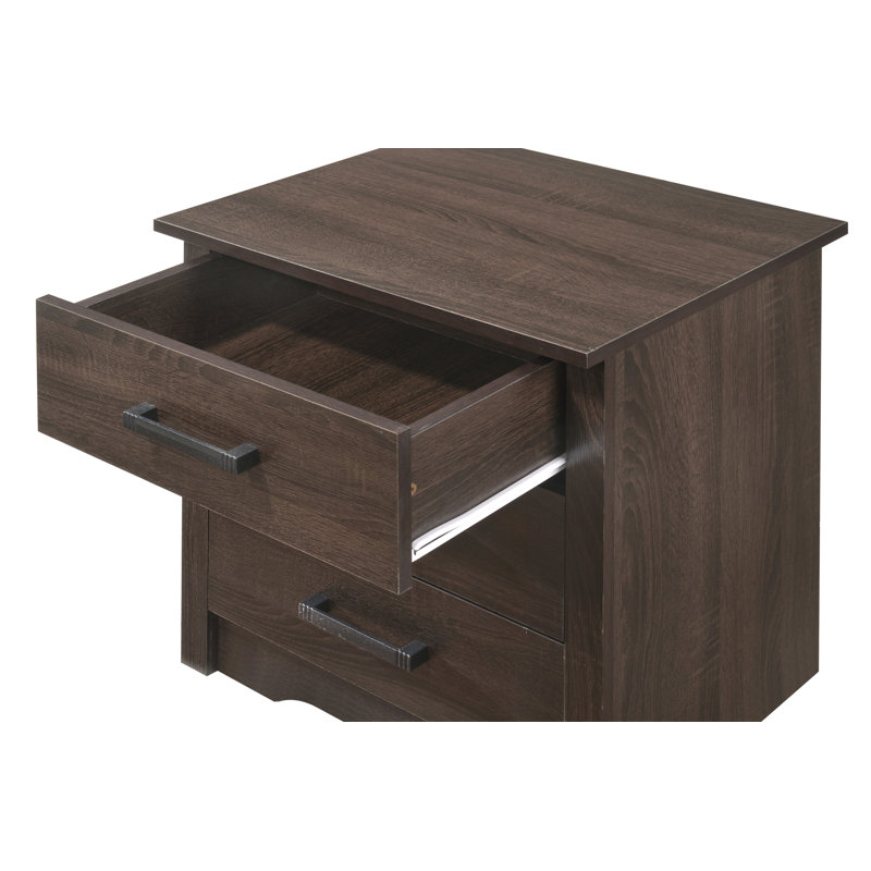 Agon 3 - Drawer Mid Century Modern Nightstand, Dark Brown
