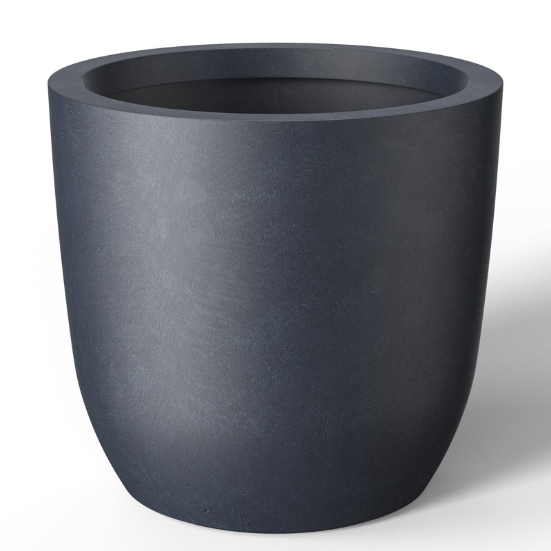Karola Handcrafted Self-Watering Indoor / Outdoor Pot Planter, 13" H x 13.5" W x 13.5" D, Granite Gray