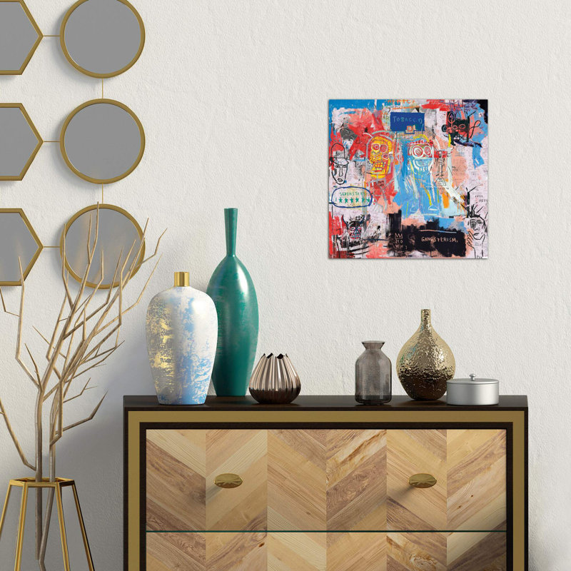 Basquiat Style II by PinkPankPunk - Wrapped Canvas Painting, 45.72 cm H x 45.72 cm W x 1.91 cm D