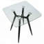 Table de comptoir carrée Mid-Century moderne avec plateau en verre ou en bois - Pieds en métal noir