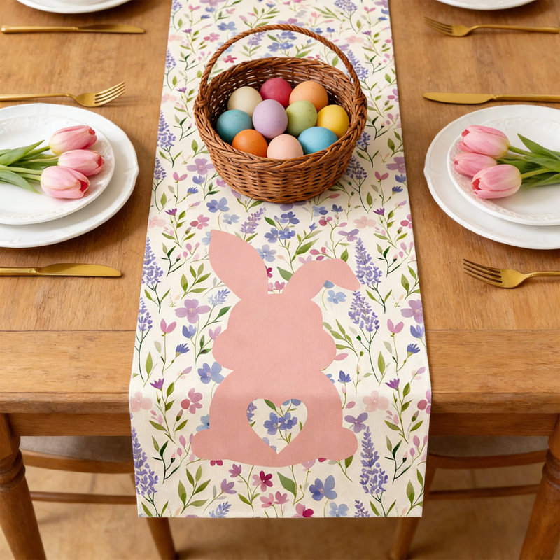 Napperons de table de Pâques avec des œufs et des motifs floraux parfaits pour les décorations de fêtes, B