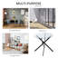 Dravis Glass Top Cross Legs End Table