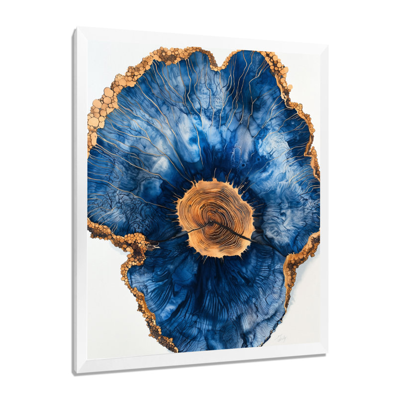 Mumford - Art mural floral, H 44 po x l 34 po, Avec cadre, Blanc