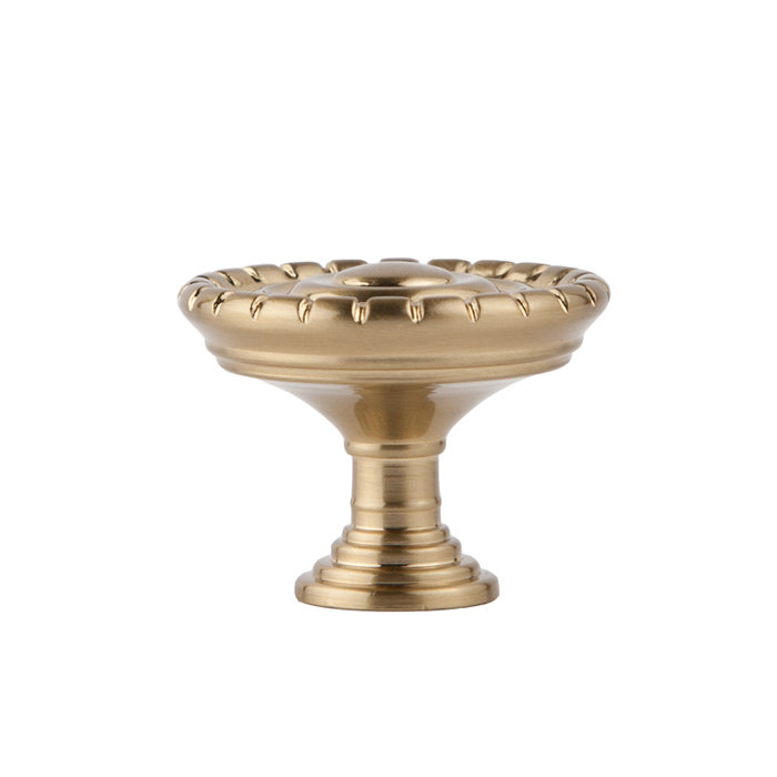 Charlotte 1-1/4" Satin Brass Knob, Satin Brass