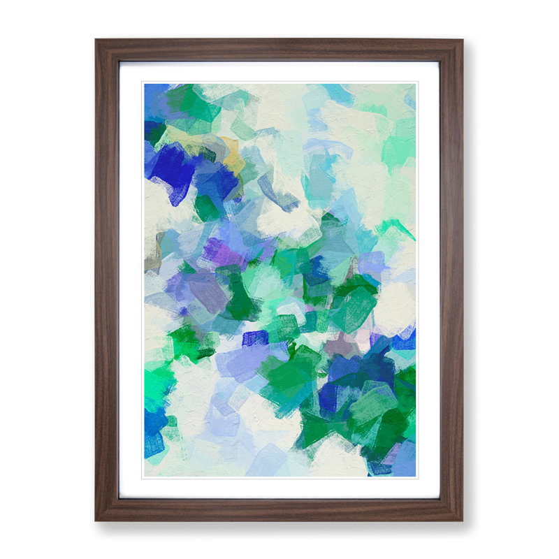 Pressure Drop Abstract - Wall Art, 66cm H x 48cm W, Walnut Framed, White
