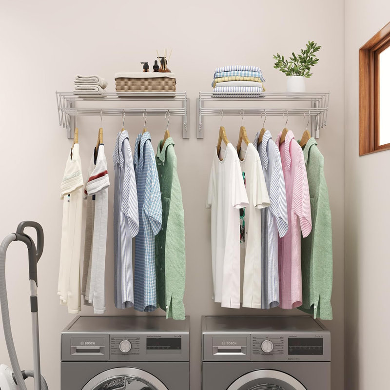Rustproof Accordion Retractable Drying Rack, 9.9" H x 31.9" W x 25.2" D