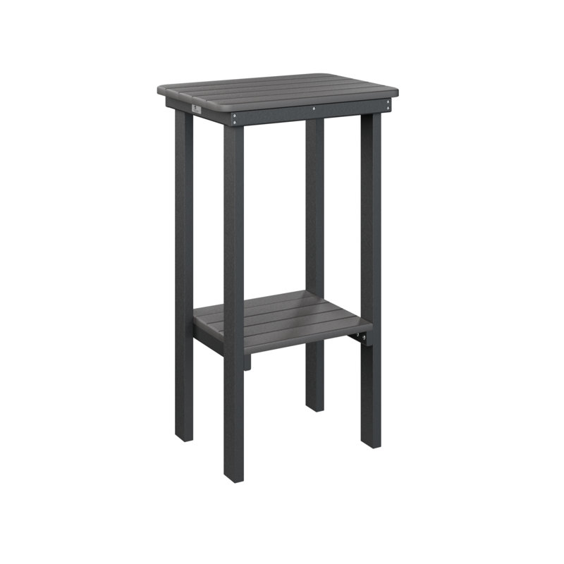 Berlin Gardens Rectangular End Bar Table, Black, Smoke Gray