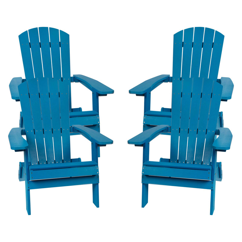 Chaise Adirondack pliante en résine Balasi, Bleu
