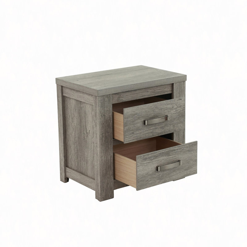 Table de chevet, table de chevet en bois 2 tiroirs