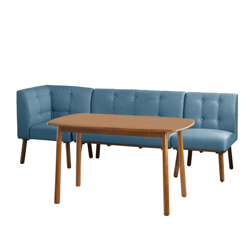 Bucci 2 - Person Solid Wood Top Four Leg Dining Set, Blue
