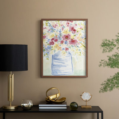 Country Meadow Bouquet II Framed Print - Solid Wood