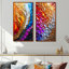 Fractale arc-en-ciel mosaïque I - Fractals Wall Art Decor, impression abstraite moderne 2 pièces