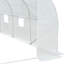 Serre extérieure 11,5 pi x 10 pi x 6,5 pi, serre verte avec fenêtres à enroulement, porte à fermeture à glissière, housse en PE, structure en acier robuste, blanc