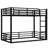 Metal Bunk Bed, Twin XL over Twin XL Floor Bunk Bed Frame, Heavy-Duty Bunk Bed for Kids, Teens, Adults, Noise-reduced Design, Black-1999044887