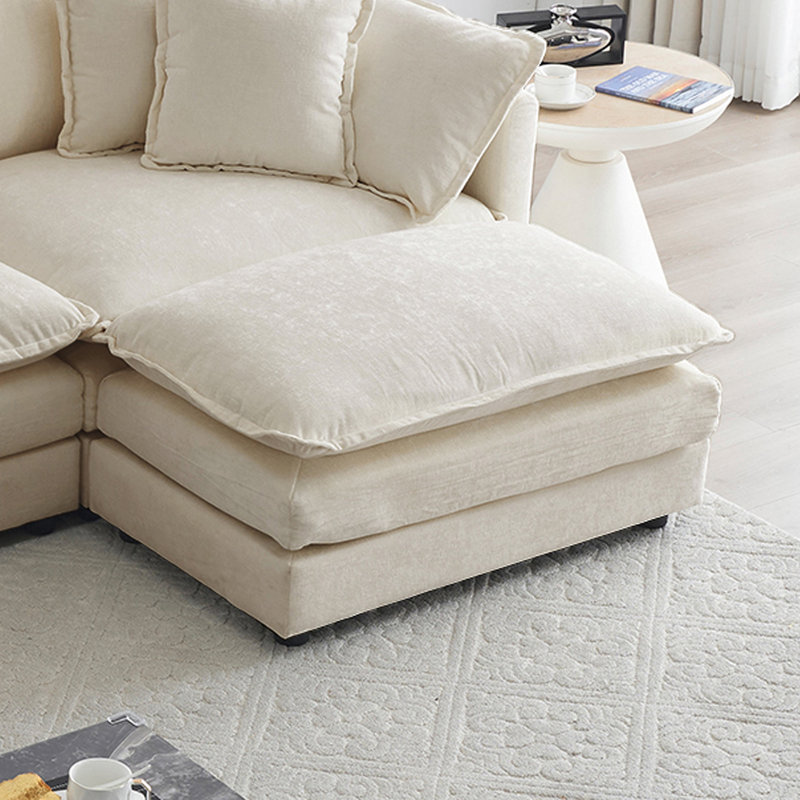 Farsad Upholstered Ottoman, Light Coffee, 19"Hx35"Wx 22.4"D