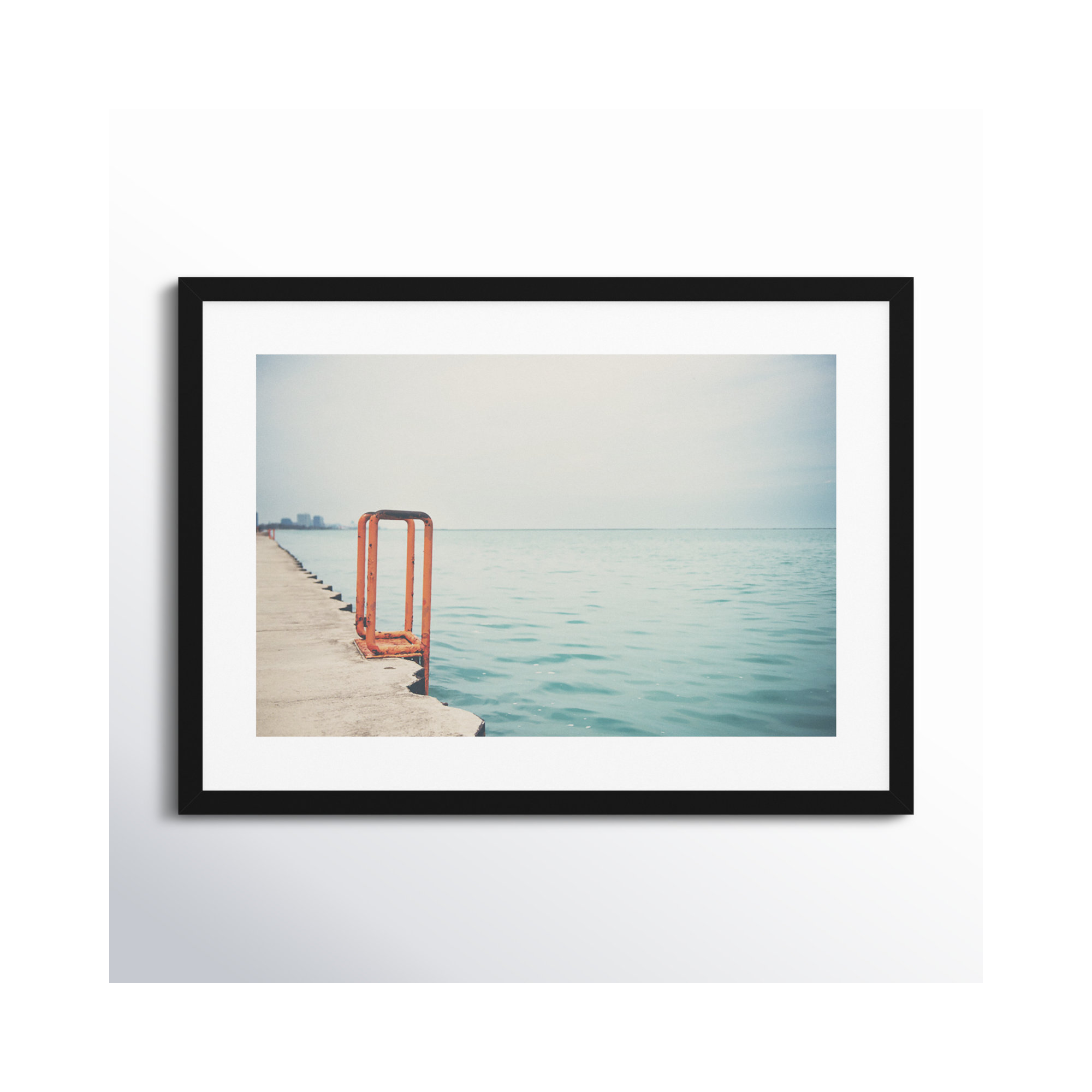 The Orange Steps by Laura Evans, 19" H x 26" W, Black