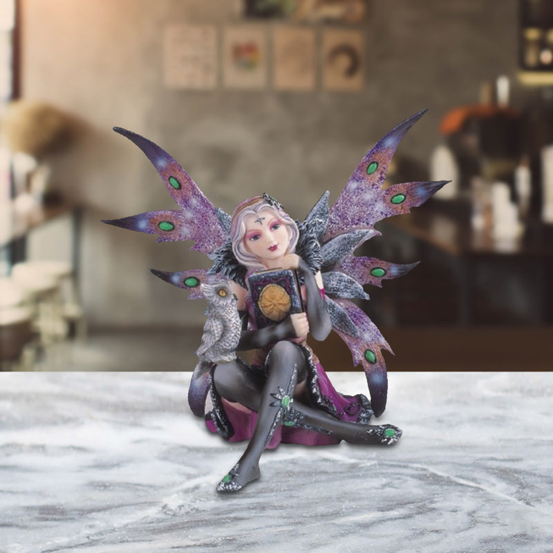 Figurine mauve l 6 "avec une chouette