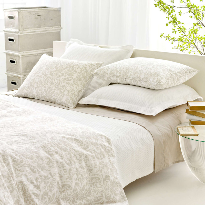 Petite Trellis Matelasse Sham, Euro, White