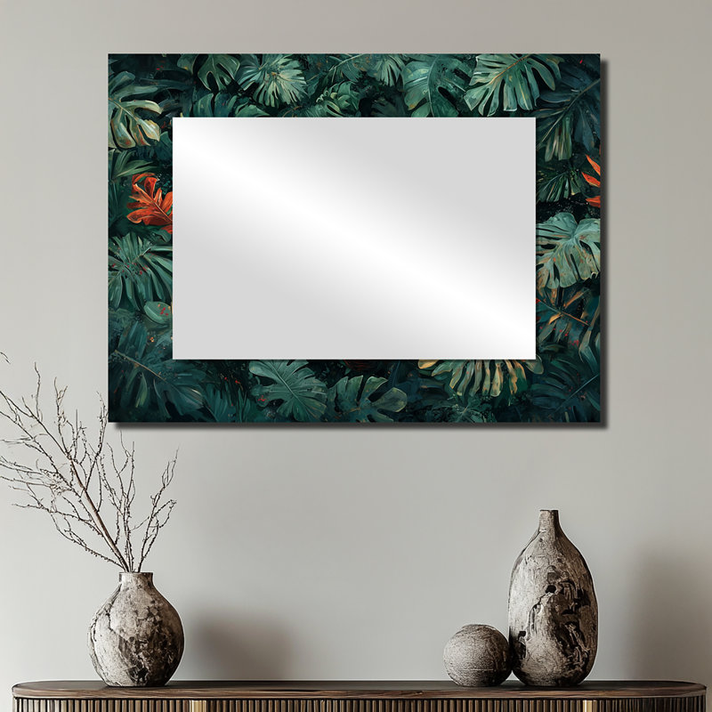 «Elephant Portrait In The Jungle» - Miroir mural éléphant, 24 po x 32 po